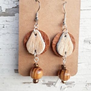 Genuine Leather and cowhide beads and Sterling…